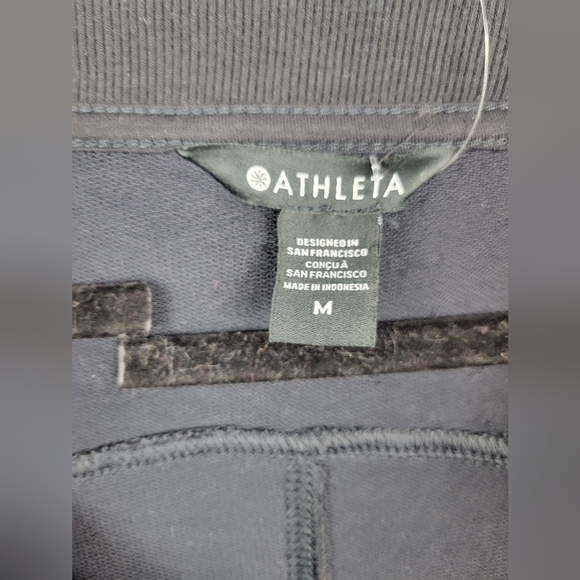 ATHLETA Retroterry V-Neck Sweatshirt Tee Sweater Vest Ivory In Black Size M‎ - Picture 12 of 15